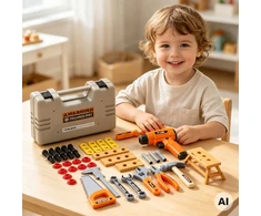 WOOPIE Tool Set in a Case 45 Pieces for Little Handyman Baterija-Powered Drill and Light
