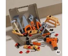 WOOPIE Tool Set in a Case 78 Pieces for Little Handyman Baterija-Powered Drill and Light