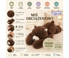 WOOPIE Weighted Plush Toy Balboa Bear Anti-Stress Sensory Heavy Bear Cuddly Toy 65cm 2500g