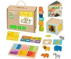 WOOPIE Žalias Montessori edukacinė dėžė 7in1