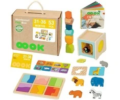 WOOPIE Žalias Montessori edukacinė dėžė 7in1