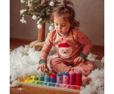 Medinė dėlionė skaičiavimui WOOPIE Žalias Montessori