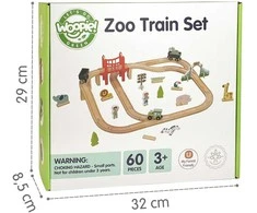 Medinė ZOO traukinių trasa WOOPIE Žalias XL 60vnt