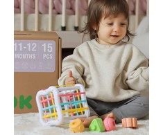 Montessori edukacinė dėžutė WOOPIE Žalias 5in1 kūdikiams