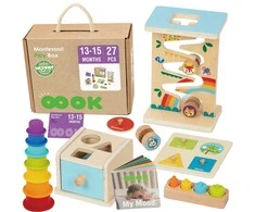 Montessori edukacinis rinkinys WOOPIE Žalias 6in1 13–15 mėn