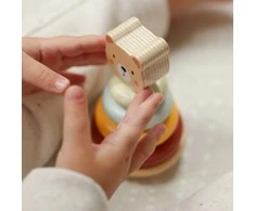 WOOPIE Žalias Sorter Box 3in1 Blocks Pyramid Elephant FSC
