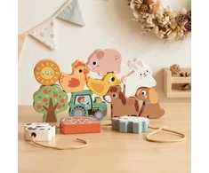 WOOPIE Žalias Wooden Threading Machine Farm 13 pcs.