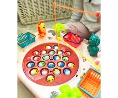 WOOPIE žvejojimo žaidimas su interaktyviu staliuku rožinis