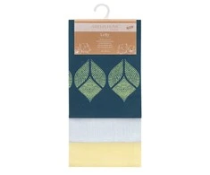 AmeliaHome Medvilninės virtuvinės šluostės MIX Stamp, geltonos ir mėlynos, 3 vnt., 50×70 cm