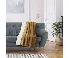AmeliaHome Garstyčių spalvos pledas VIRKKUU 150 x 200 cm