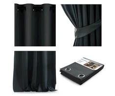 Naktinė užuolaida su žiedais AmeliaHome BLACKOUT 140X270 cm, 1 vnt., spalva: grafito