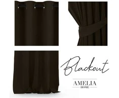 Naktinė užuolaida su žiedais AmeliaHome BLACKOUT 140X245 cm, 1 vnt., spalva: ruda