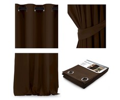 Naktinė užuolaida su žiedais AmeliaHome BLACKOUT 140X270 cm, 1 vnt., spalva: ruda