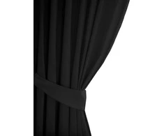 Naktinė užuolaida su žiedais AmeliaHome BLACKOUT 140X245 cm, 1 vnt., spalva: juoda