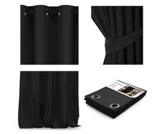 Naktinė užuolaida su žiedais AmeliaHome BLACKOUT 140X270 cm, 1 vnt., spalva: juoda