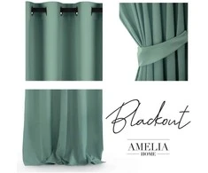 Naktinė užuolaida su žiedais AmeliaHome BLACKOUT 140X245 cm, 1 vnt., spalva: mėtų