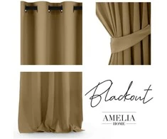 Naktinė užuolaida su žiedais AmeliaHome BLACKOUT 140X245 cm, 1 vnt., spalva: garstyčių