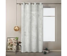 Naktinė užuolaida su žiedais AmeliaHome VELVET 140X245 cm, 1 vnt., spalva: balta
