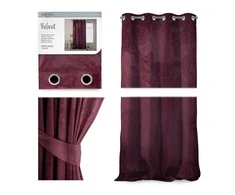 Naktinė užuolaida su žiedais AmeliaHome VELVET 140X270 cm, 1 vnt., spalva: burgundiška