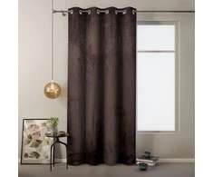 AmeliaHome Užuolaida aksominė su žiedais, 140 × 245 cm, tamsiai ruda