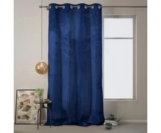 Naktinė užuolaida su žiedais AmeliaHome VELVET 140X270 cm, 1 vnt., spalva: tamsiai mėlyna