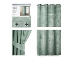 Naktinė užuolaida su žiedais AmeliaHome VELVET 140X245 cm, 1 vnt., spalva: mėtų