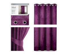 Naktinė užuolaida su žiedais AmeliaHome VELVET 140X245 cm, 1 vnt., spalva: slyvų