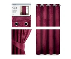 Naktinė užuolaida su žiedais AmeliaHome VELVET 140X245 cm, 1 vnt., spalva: vyno