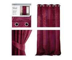 Naktinė užuolaida su žiedais AmeliaHome VELVET 140X270 cm, 1 vnt., spalva: vyno