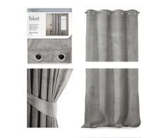 Naktinė užuolaida su žiedais AmeliaHome VELVET 140X270 cm, 1 vnt., spalva: sidabro