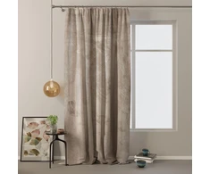 Naktinė užuolaida AmeliaHome VELVET 140X270 cm, 1 vnt., juosta/kabliukai, spalva: smėlio