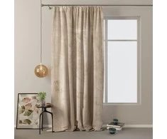 Naktinė užuolaida AmeliaHome VELVET 140X270 cm, 1 vnt., juosta/kabliukai, spalva: kreminė