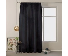 Naktinė užuolaida AmeliaHome VELVET 140X245 cm, 1 vnt., juosta/kabliukai, spalva: juoda