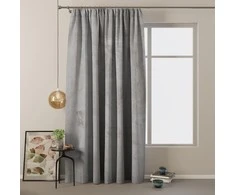 Naktinė užuolaida AmeliaHome VELVET 140X245 cm, 1 vnt., juosta/kabliukai, spalva: sidabrinė