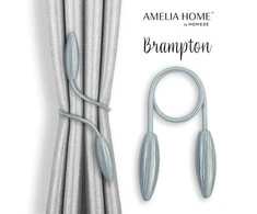 AmeliaHome Sidabriniai užuolaidų rišikliai Brampton, 2 vnt.