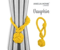 AmeliaHome Užuolaidų dekoratyviniai užsegimai „Dauphin“, medaus spalvos, 2 vnt.
