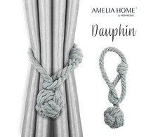 AmeliaHome Pilkos užuolaidos Dauphin, 2 vnt.