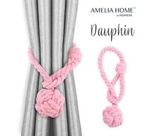 AmeliaHome Rožinės užuolaidos, komplektas 2 vnt. Dauphin