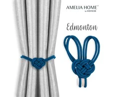 AmeliaHome Užuolaidų rišikliai Edmonton tamsiai mėlyni, 2 vnt.