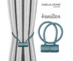 AmeliaHome Tamsiai mėlyni užuolaidų rišikliai Hamilton, 2 vnt.