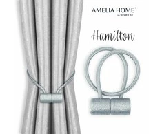 AmeliaHome Sidabriniai užuolaidų rišikliai Hamilton, 2 vnt.