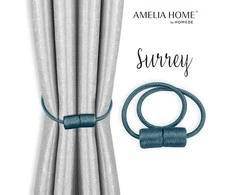 AmeliaHome Tamsiai mėlynos užuolaidų panelės Surrey, 2 vnt.
