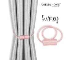 AmeliaHome Užuolaidų komplektas Surrey pudros rožinės spalvos, 2 vnt.