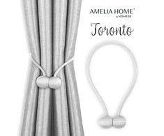 AmeliaHome Balti užuolaidų komplektai TORONTO, 2 vnt.