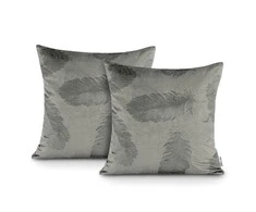 AmeliaHome Dekoratyvinis pagalvės užvalkalas 45x45 cm aksominis sidabro spalvos 2 vnt.