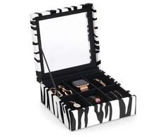 AmeliaHome JEWELRY BOX/AH/GLASEN/ZEBRA/18X7