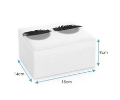 AmeliaHome Balta papuošalų dėžutė AH Lashes 14×9 cm
