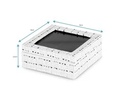 AmeliaHome Kreminės spalvos ir juoda papuošalų dėžutė 18 x 6,5 cm