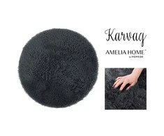 Apvalus kilimas AmeliaHome R120, 120 x 120 cm, spalva: tamsiai pilka