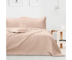AmeliaHome Lovatiesė 200 × 220 cm, pudrinės rožinės spalvos